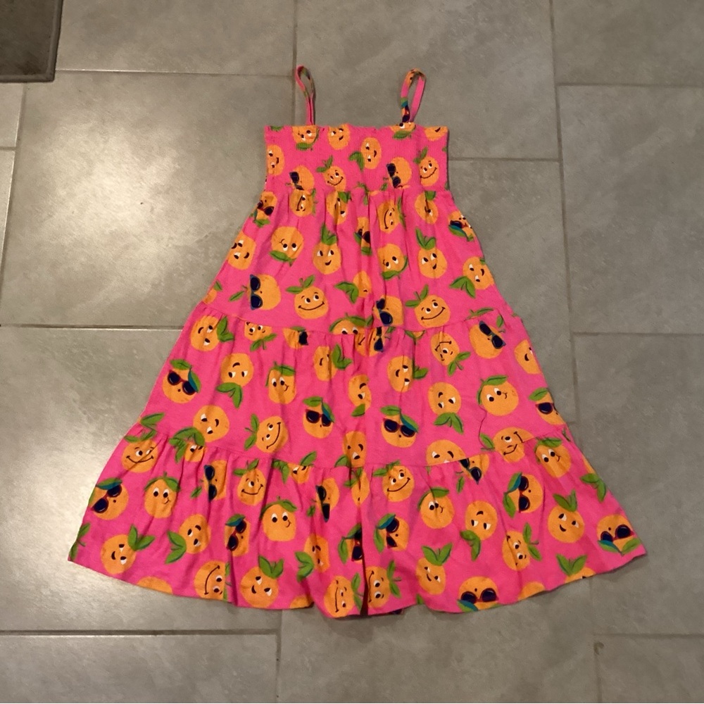NWOT Pink Dress with Orange Fruit Print